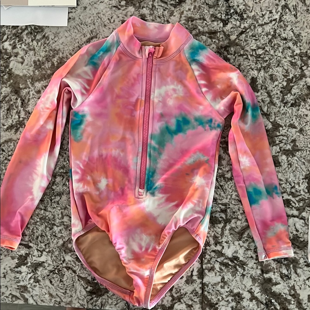 Crewcuts Pink and Orange Rash Guard